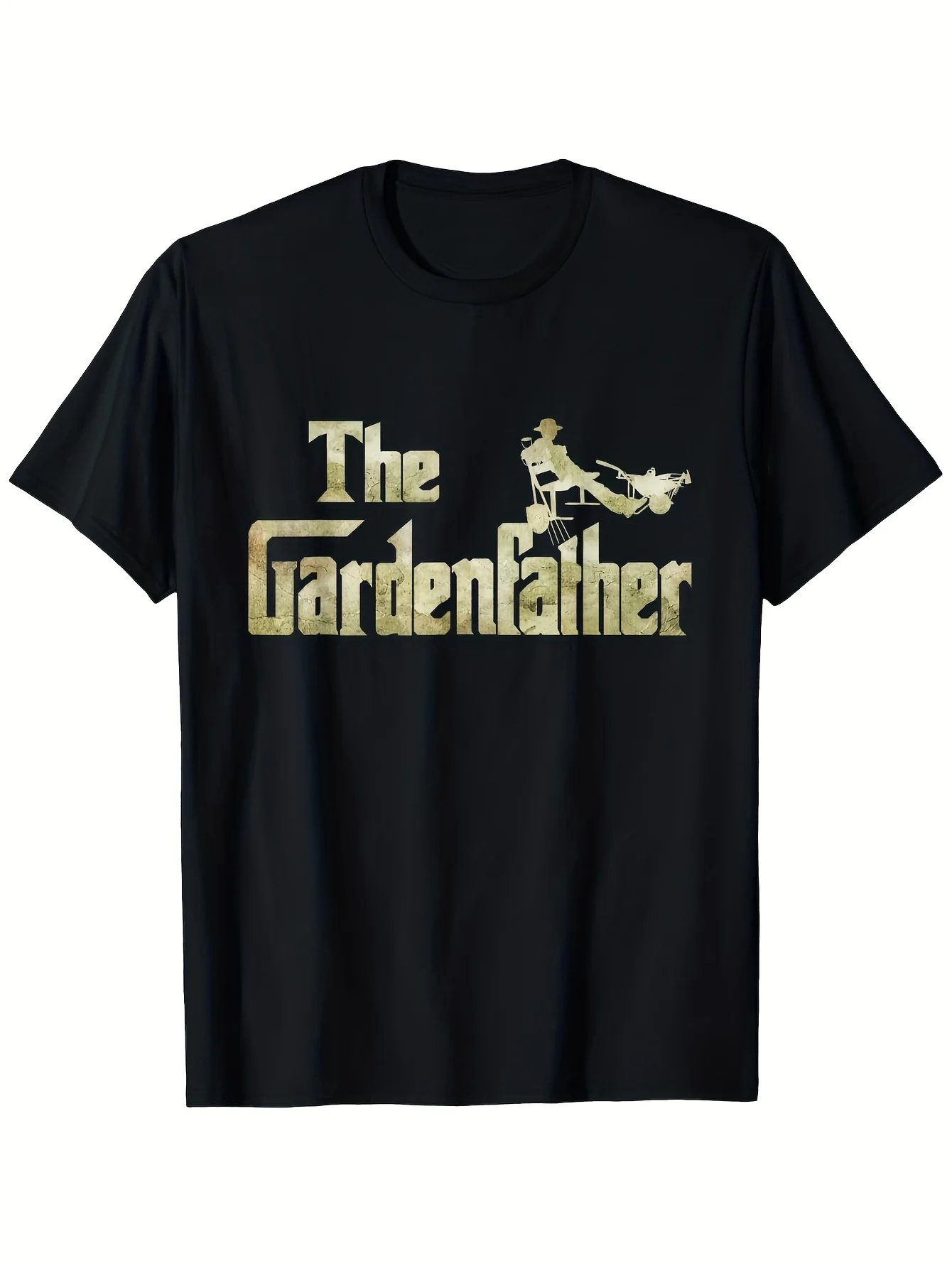 2026 The Gardenfather Gardening T-Shirt for Men And Women - 100% - Shrink Casual Tee with Lawn Mower And Gardening Tools Print,