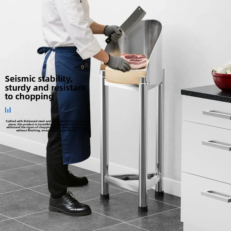 304 Stainless Steel Cutting Board Stand Floor Triangle Rack for Kitchen Heavy Duty Chopping Block Holder Rustproof Butcher Rack