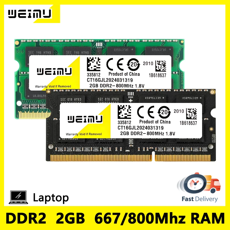 DDR2 2GB 4GB ذاكرة الوصول العشوائي 667Mhz 800Mhz كمبيوتر محمول PC2 5300 6400 1.8V 200Pin غير ECC دفتر غير مخزن SODIMM Memoria RAM