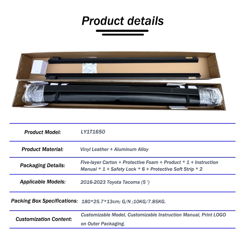 غطاء تونيو ناعم من الفينيل لملحقات الشاحنة 2016-2023 تاكوما 5 بوصة Bed60 بوصة