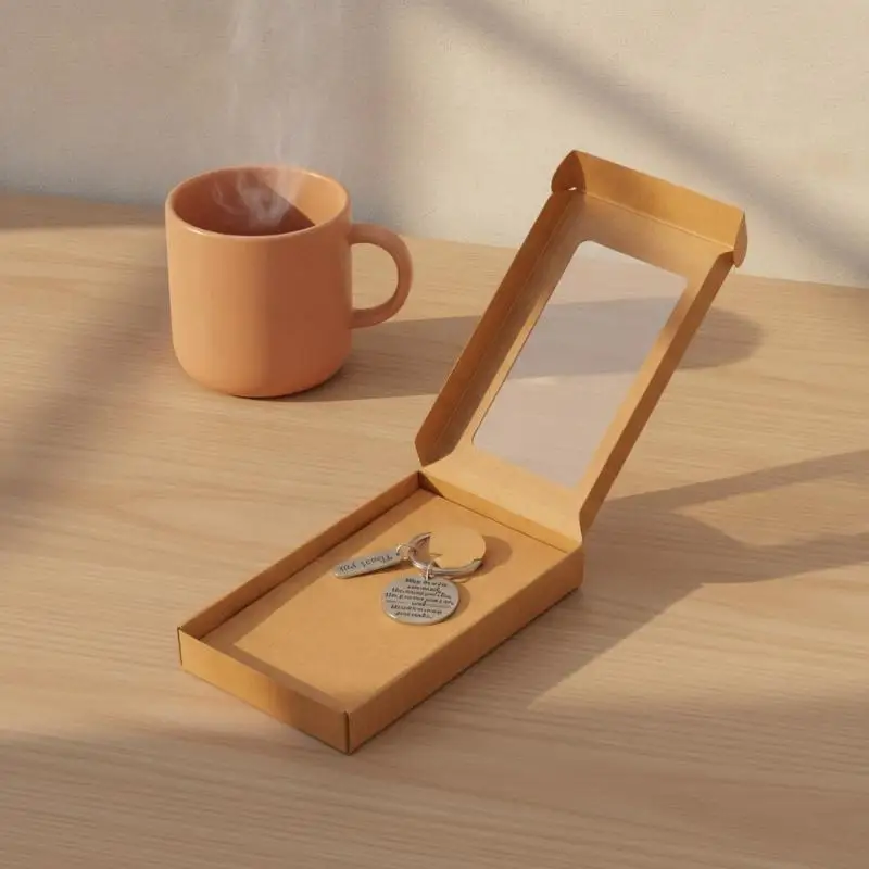 10PCS Kraft Paper Jewelry Boxes Clear Window Sturdy Design Professional Packaging for Offline Jewelry Store Retail