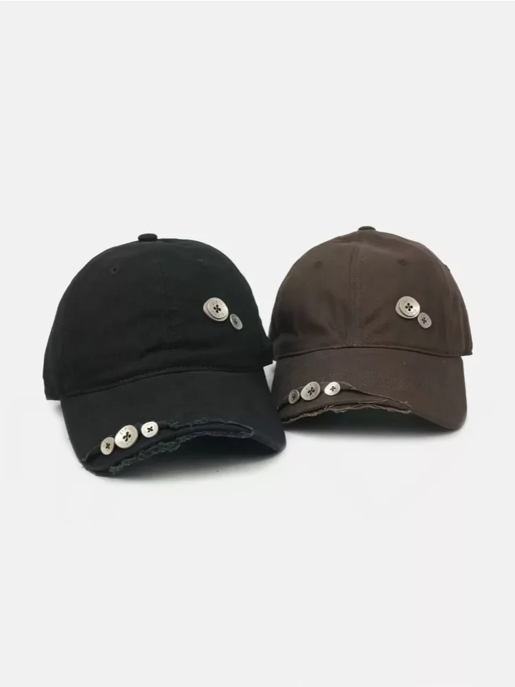 

Бейсболка унисекс с оригинальным дизайном, отверстиями и пуговицами, модная, мягкая, новая модель