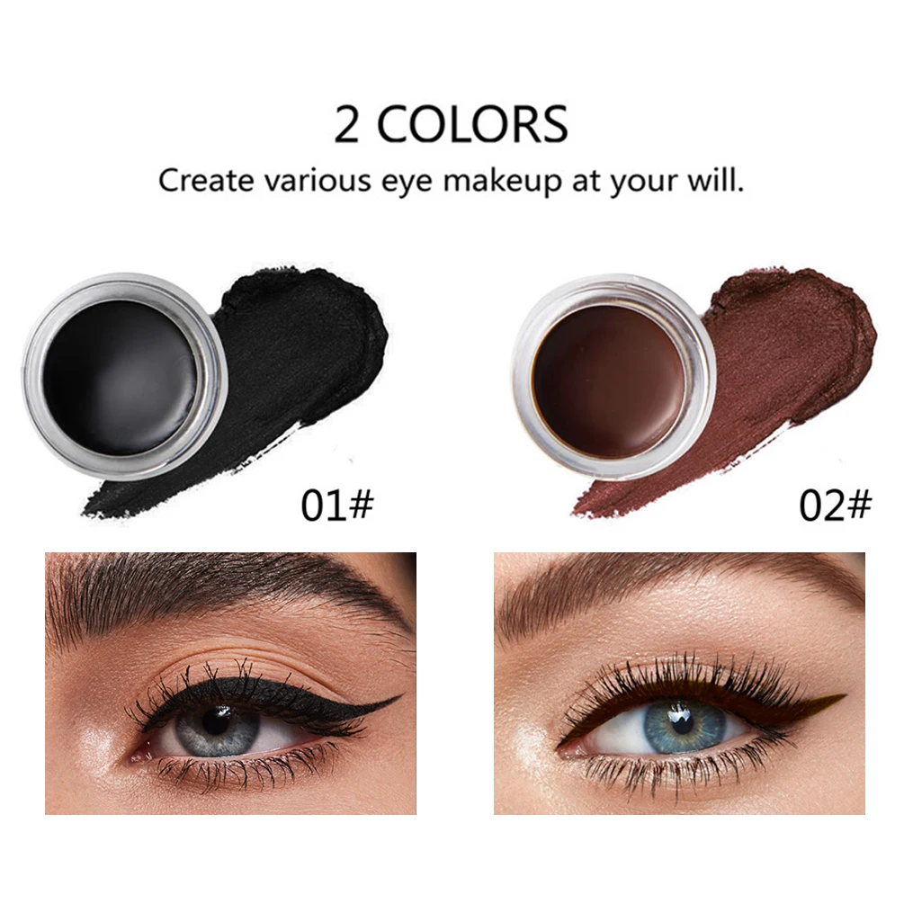 2 Colors Brown Black Eyebrow Cream Enhancers Waterproof Long-lasting Air-cushion Dye Brows Gel Tinted Makeup Eyebrow Pomade