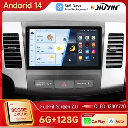 2 Din Android 14 Car Radio Multimedia Player For Mitsubishi Outlander 2006-2011 Peugeot 4007 Citroen C-Crosser Carplay Gps
