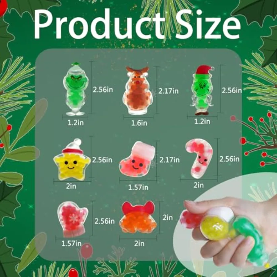 42 قطعة من كرات الضغط الإسفنجية لعيد الميلاد - ألعاب تململ إسفنجية لتخفيف التوتر الحسي، ألعاب تخزين عيد الميلاد #2
