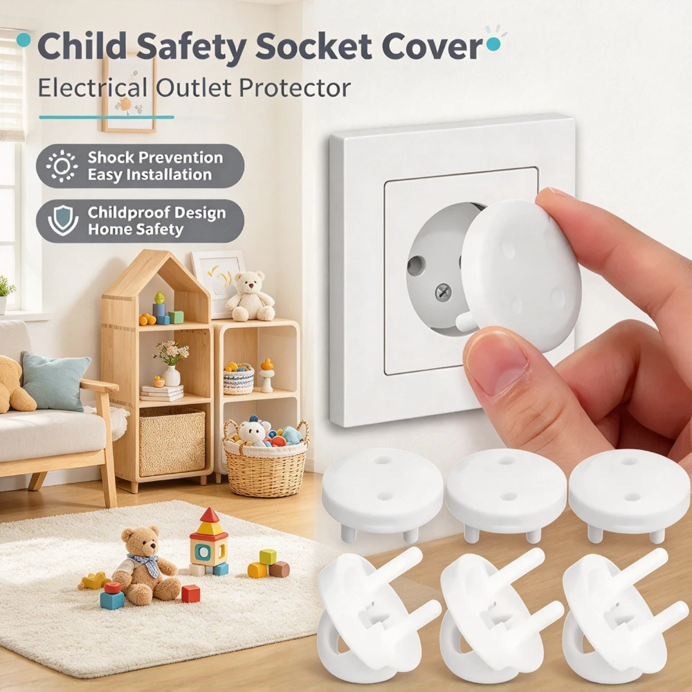 Childproof Safety Durable European Socket Covers 10 30 50Pcs Outlet Plugs For Baby Toddler Home Electrical Protection Guards