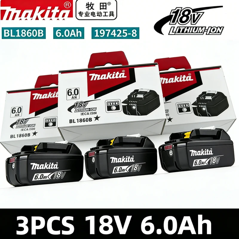 

6000mAh Original Makita 18V 6Ah battery, Makita DTW700 DHW180 DGH181 DTD173 DAS180 DDF487 DTW285 TW004G power tools battery tool