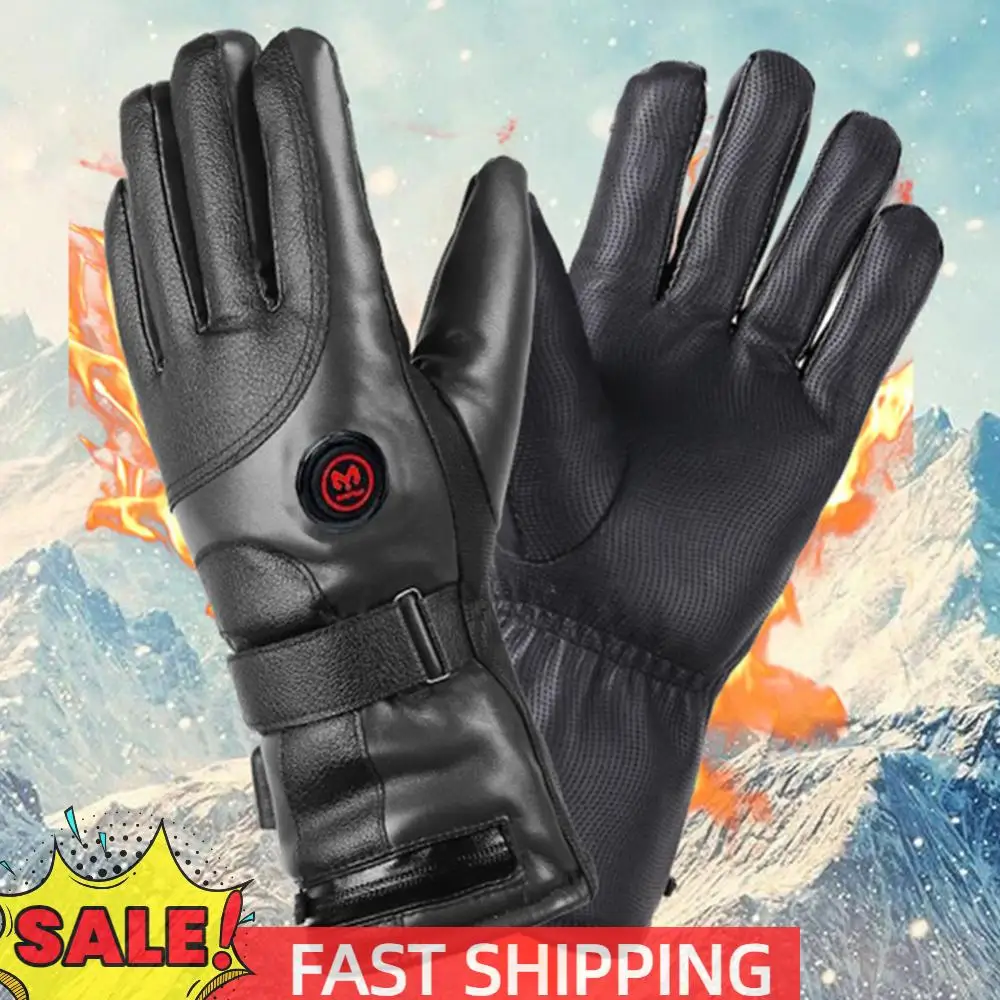 

Rechargeable Thermal Touchscreen Gloves 3 Temperature Levels Waterproof Battery Powered Heating Gloves Hand Warmer for Men Women