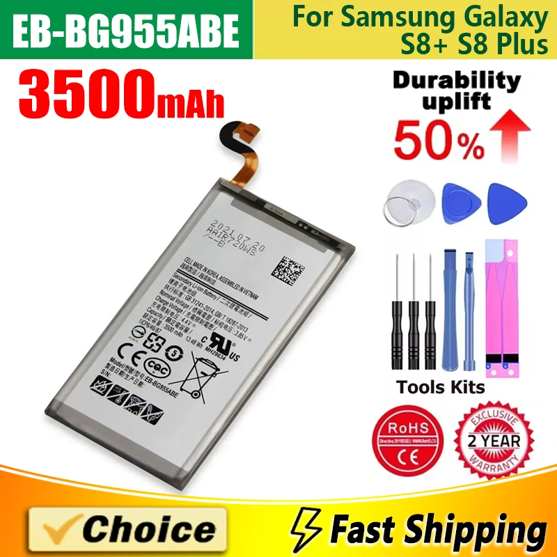 

EB-BG955ABA,Brand New Replacement Phone Lithium Battery+Tool,For Samsung Galaxy S8+ G9550 S8 Plus S8Plus SM-G955,3500mAh