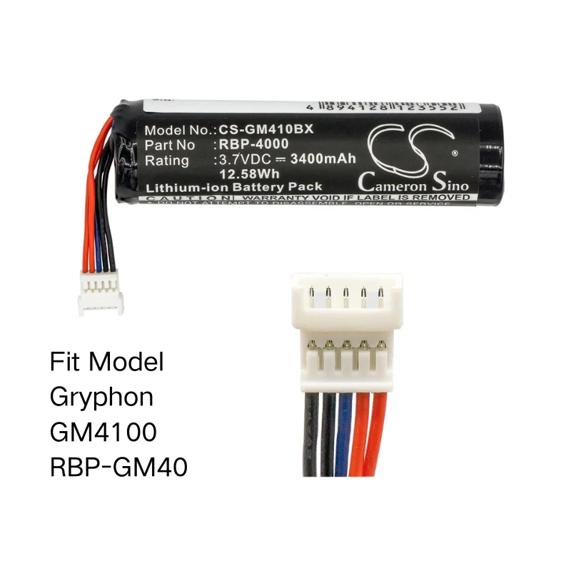 CS Replacement Battery For Datalogic GM4100  RBP-GM40 GM4100-BK-433Mhz 3400mAh / 12.58Wh