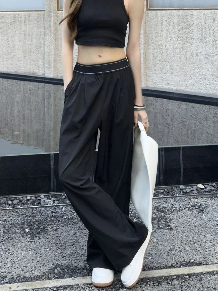 High Waisted Straight Leg Wide Pants Women's Sports Pants Loose Casual Outdoor Comfortable Suit Pants Suit Up Trouser Women