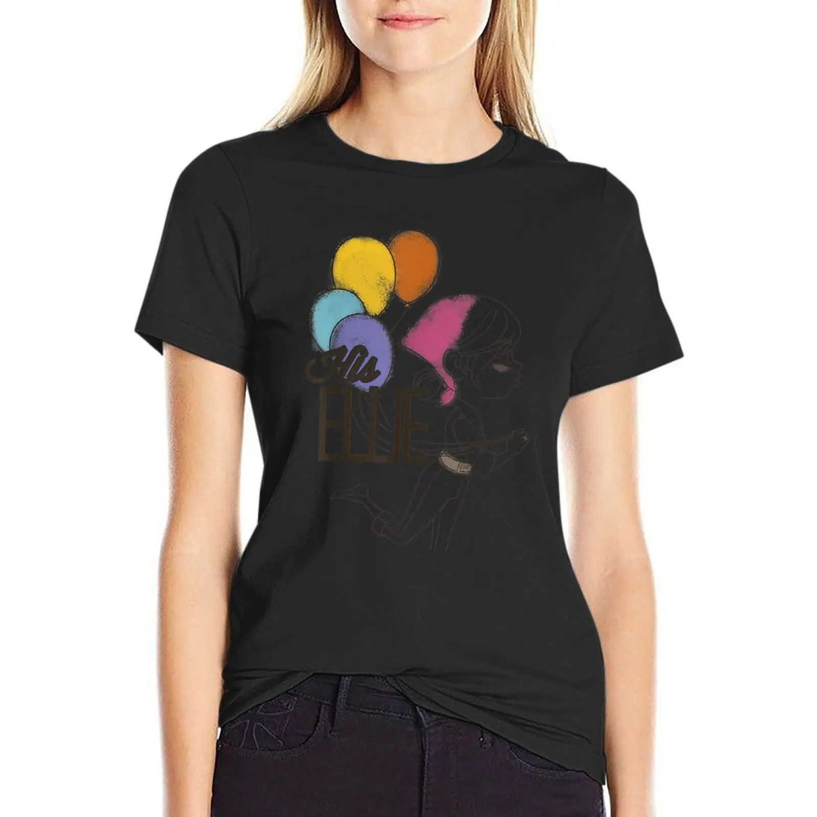 Up His Ellie Balloons Sketch Graphic T-Shirt summer clothes hippie clothes tops designer clothes Women luxury