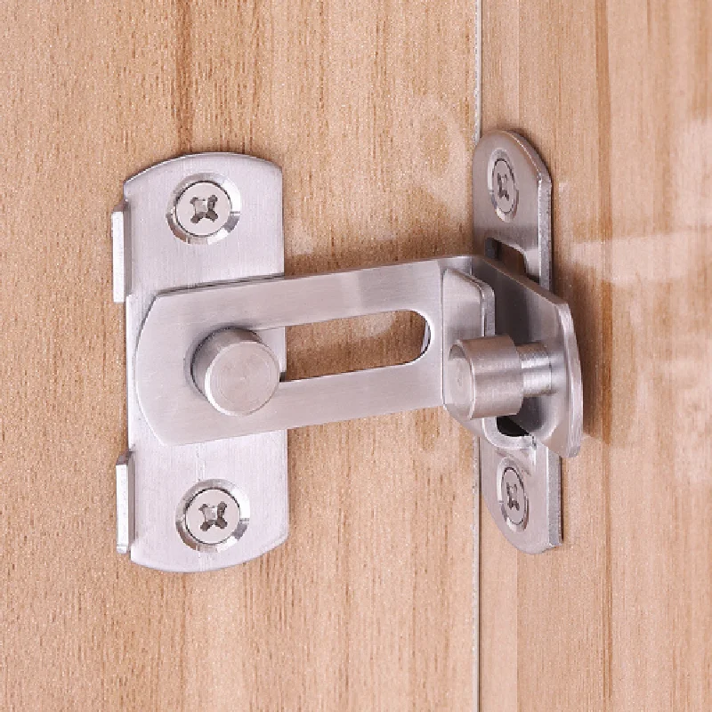Fibbia per porta da 90 gradi Serratura in acciaio inossidabile Porta scorrevole Fibbia ad angolo retto Porta e finestra Chiusura pieghevole per bagno