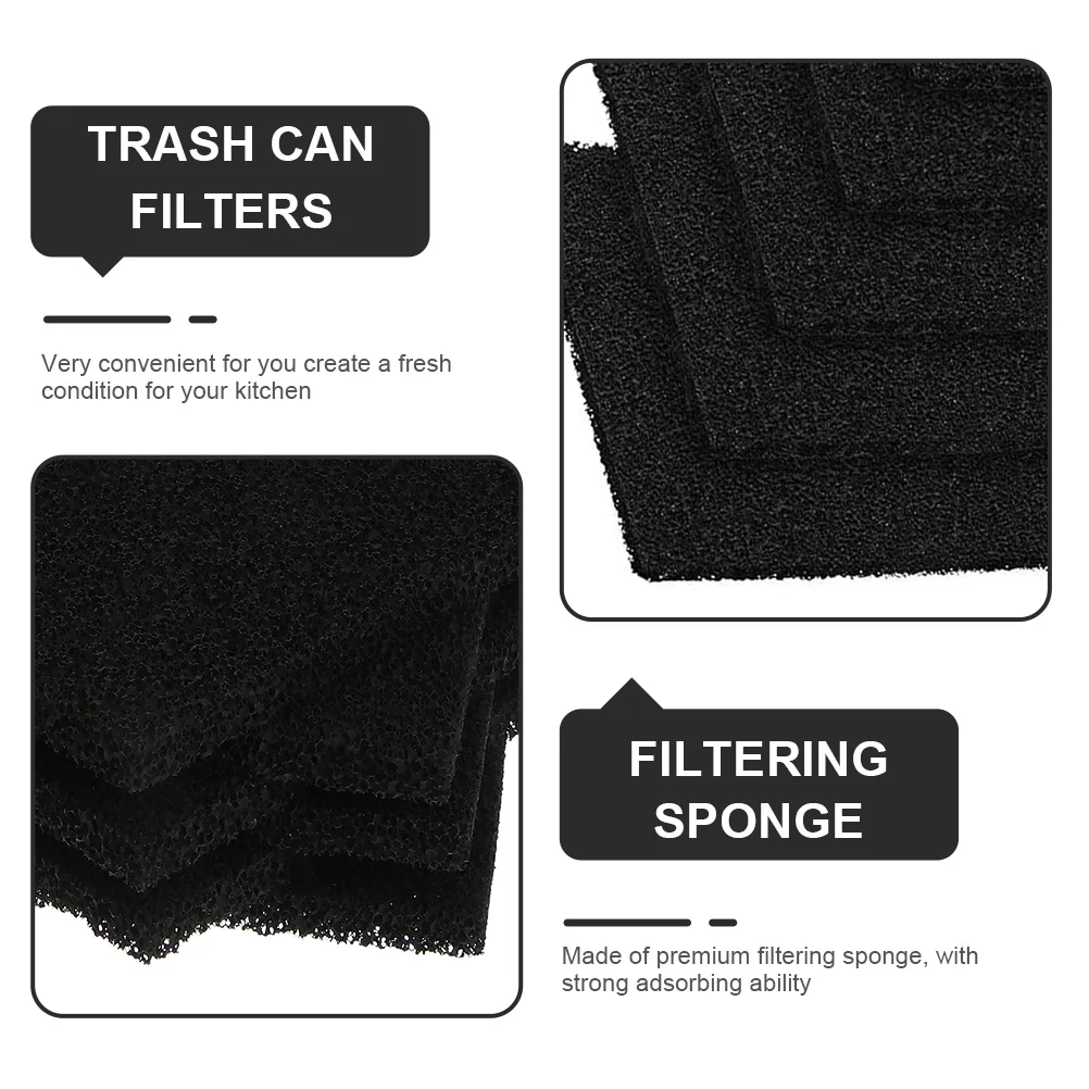 6pcs Filter For Garbage Can Charcoal Deodorizer Odor Replacement Pads Carbon Filters Trash Can Freshener Home Kitchen