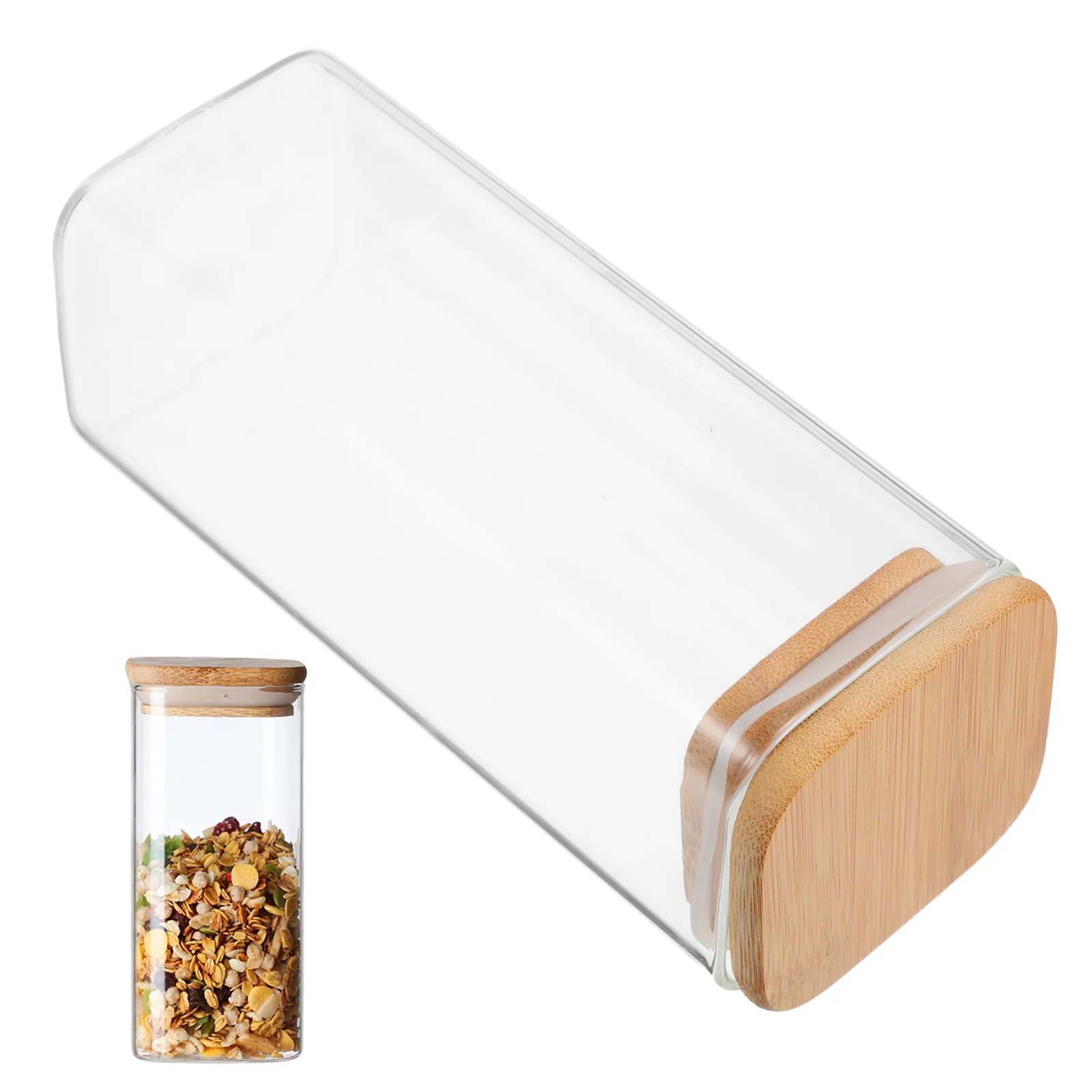 

6x15cm Glass with Lid Airtight Jar for Kitchen Seasonings Grains and Snacks and Stylish Glass Sealed Jar