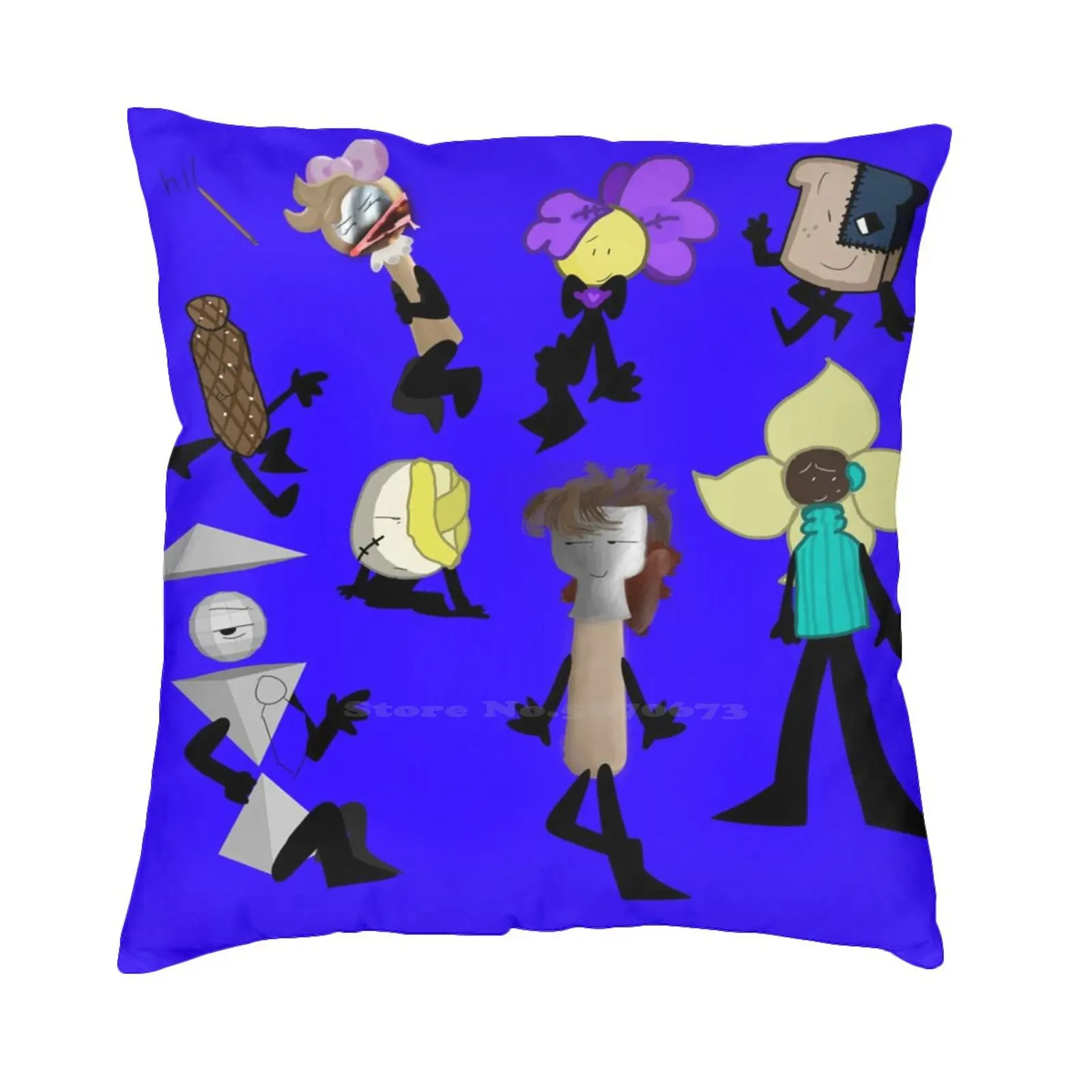 

Blue Main Characters T-Shirt Cotton Tshirt Blue Object Show Bfb Bfdi Inanimate Hfjone Oc Original Animation Airy45 Cartoon Funny