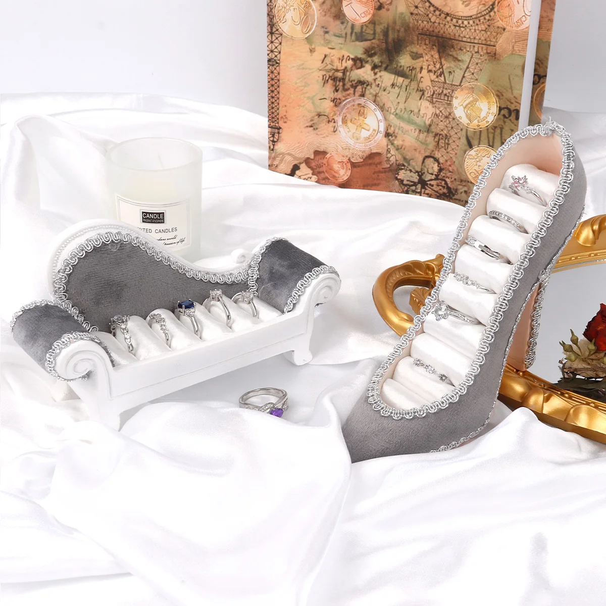 

Creative Sofa Jewelry Rack Model High-heeled Shoes Earring Necklace Ring Jewelry Holder Stand Display Organizer Jewelry Gift