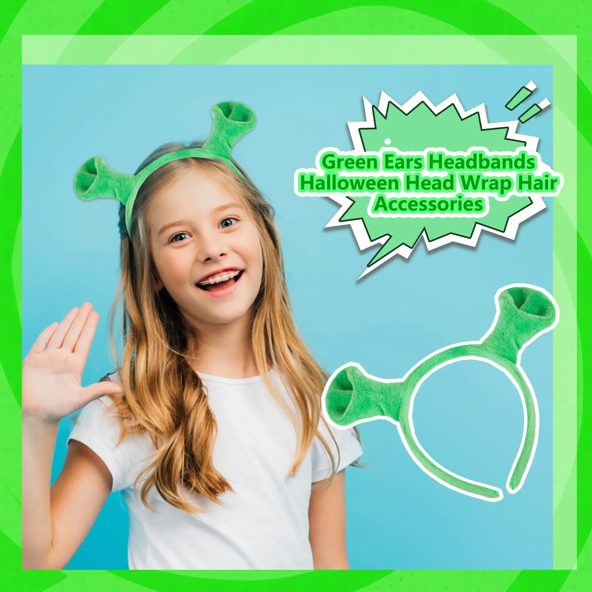 

Premium Monster Ear Headband,Cosplay Hair Hoop,Carnival Costume Accessories for Kids Adults Women,Halloween Party Dress Up Props