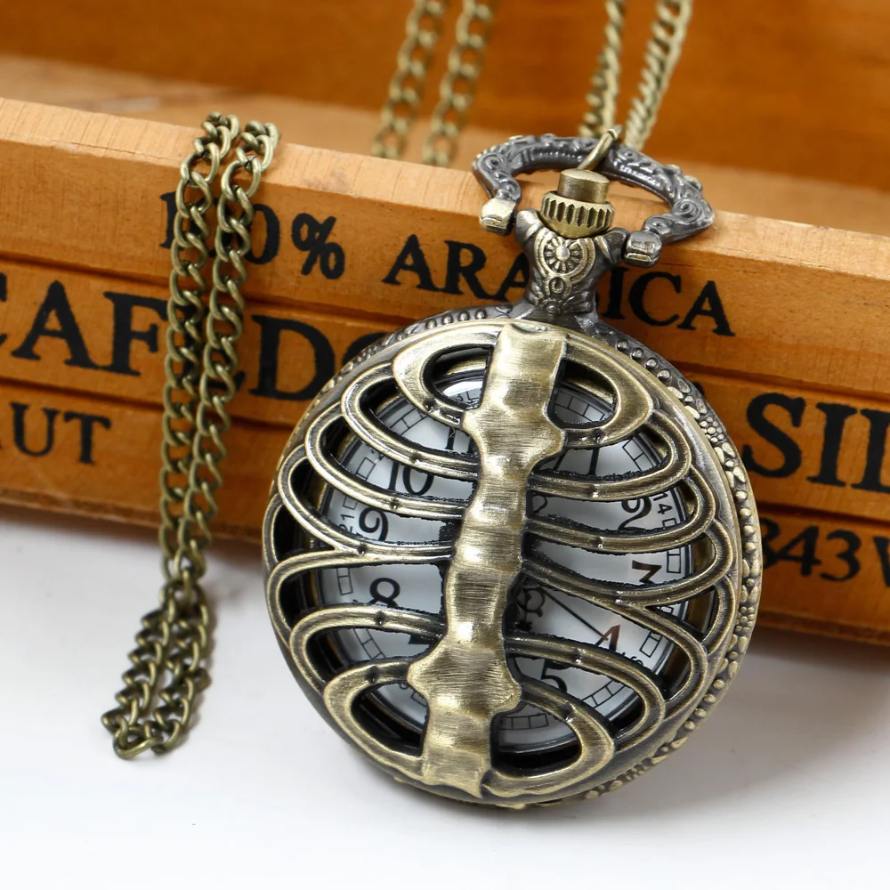 Unisex Quartz Pocket Watch Pingente, Retro, Clássico, Punk, Cool Style, Colar