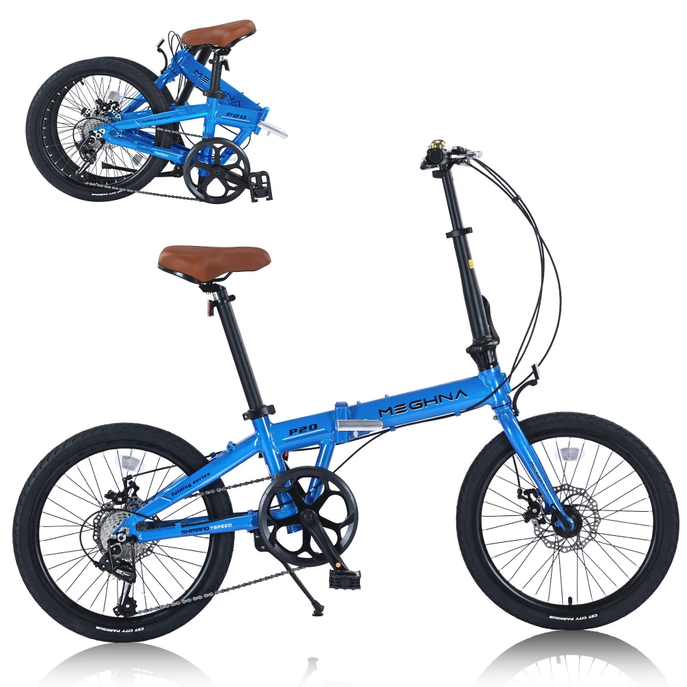 20 Inch 7-Speed Folding City Bike, Lightweight Aluminum Frame