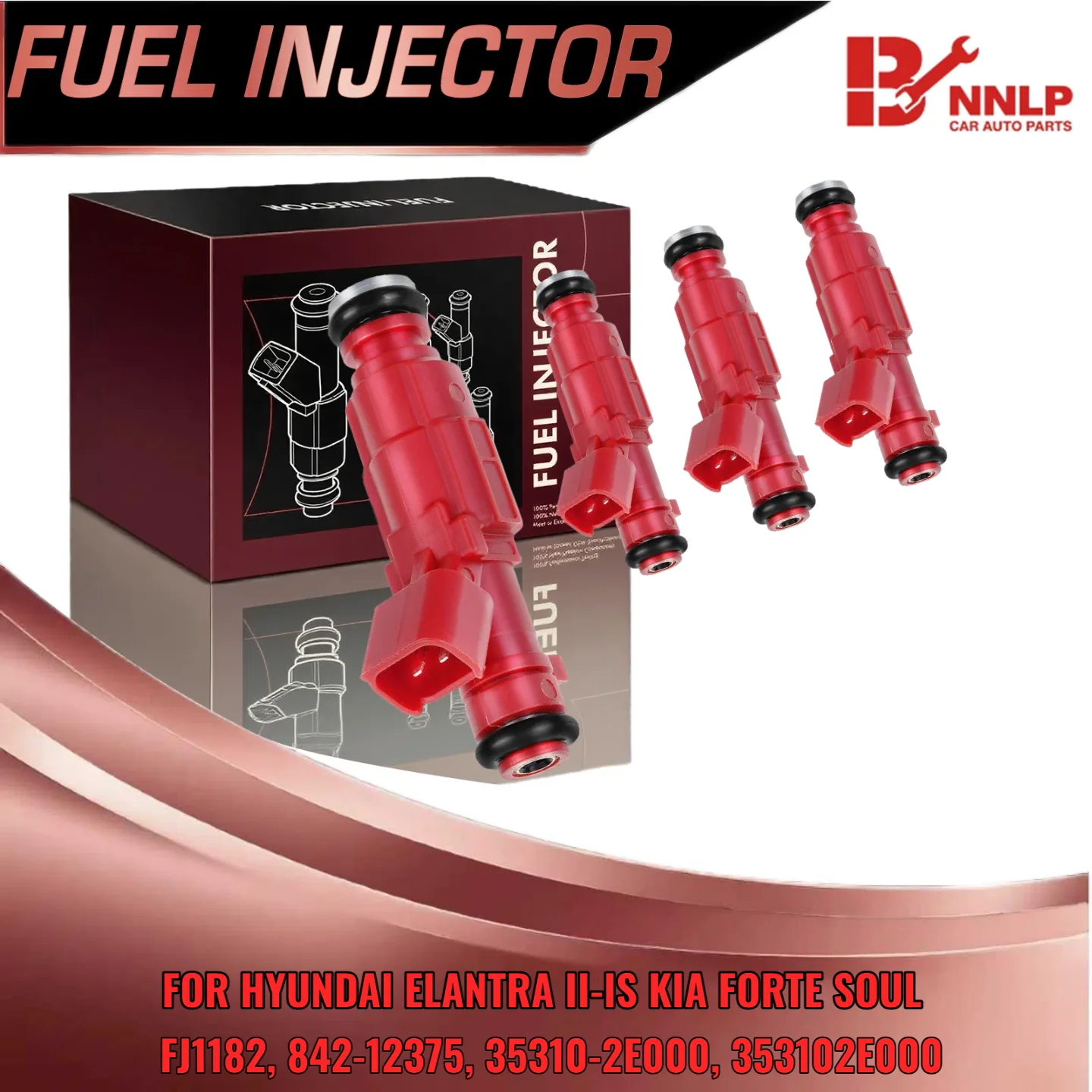 4Pcs Fuel Injector for Hyundai Elantra for Kia Forte for Kia Soul L4 1.8L 2.0L 353102E000 FJ1182 84212375
