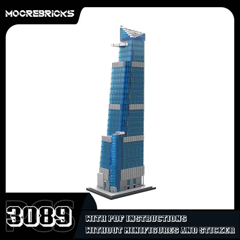 30 Hudson Yards World Famous Architecture Model Bricks 1:800 Scale MOC Street Scenery Decoration Building Blocks Toys Kids Gift