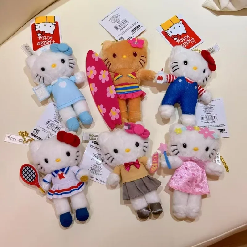 

18Cm Kawaii Sanrio Long Legs HelloKitty Girl Kitt Cat Plush Keychain My Melody Cartoon Doll Bag Decorations Birthday Gift