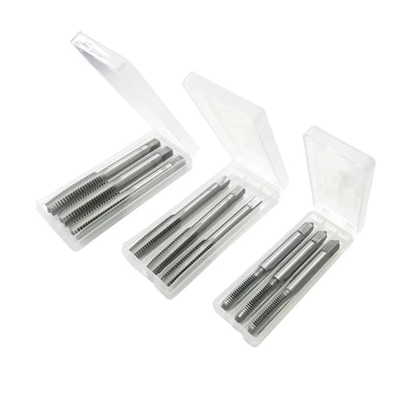 3pcs HSS Machine Thread Screw Taps M2-M24 Straight Fluted Screw Thread Tap Metric Plug Hand Taps Drill Bit Set Hand Tools