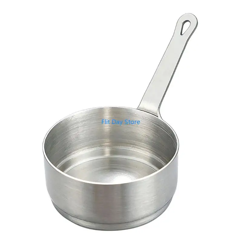 F92C Convenient Miniature Sauce Pan 100ml Stainless Steel Cooking Cup Safe For Stovetop And Induction Heating