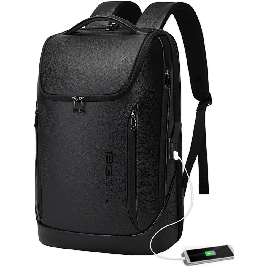 BANGE Business Smart Rucksack, wasserdichter 15,6-Zoll-Laptop-Rucksack mit USB-Ladeanschluss, langlebiger Reise-Rucksack