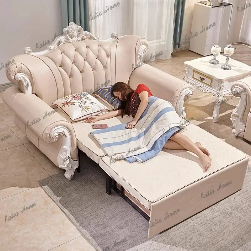 Factory Direct European Nordic Modern Sofas Foldable Style King Size Lounges Living Room Sofa Bed Recliner Daybed Canape Lit Bed