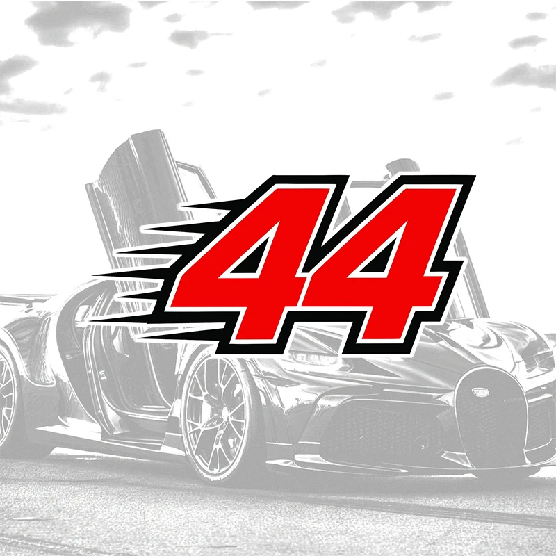44 Racing Number Car Sticker Auto Vinyl Decal Sports Bumper Decals Red Black Speed Line Motorsport Auto Decal