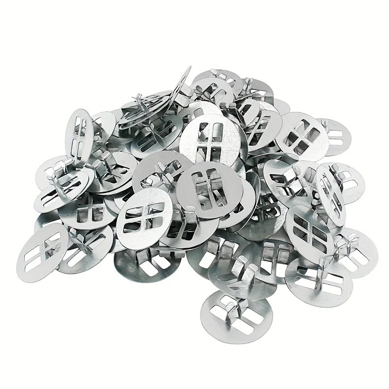 120Pcs Round Metal Wick Base Holder Clips, Wooden Wick Sustainer Tabs, DIY Handmade Scented Candle Making Craft Supplies