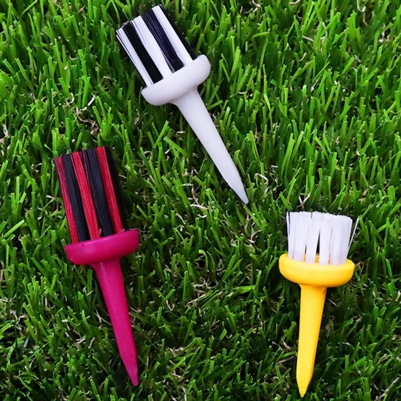 6 Pieces Golf Tees Low Resistance Golf Tees Plastic Long Ball Base Brush Support Tees Set for Long Distant Hit Dropshipping