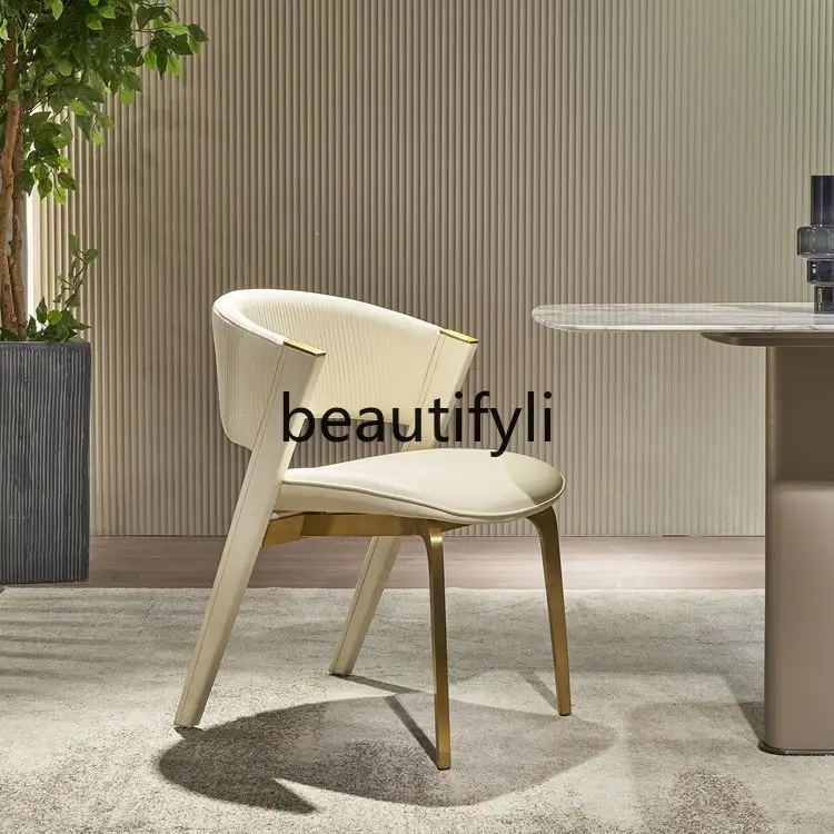 

Hotel Restaurant Chair Modern Simple Home Small Apartment Backrest Sales Office Italian Light Luxury Dining Chair