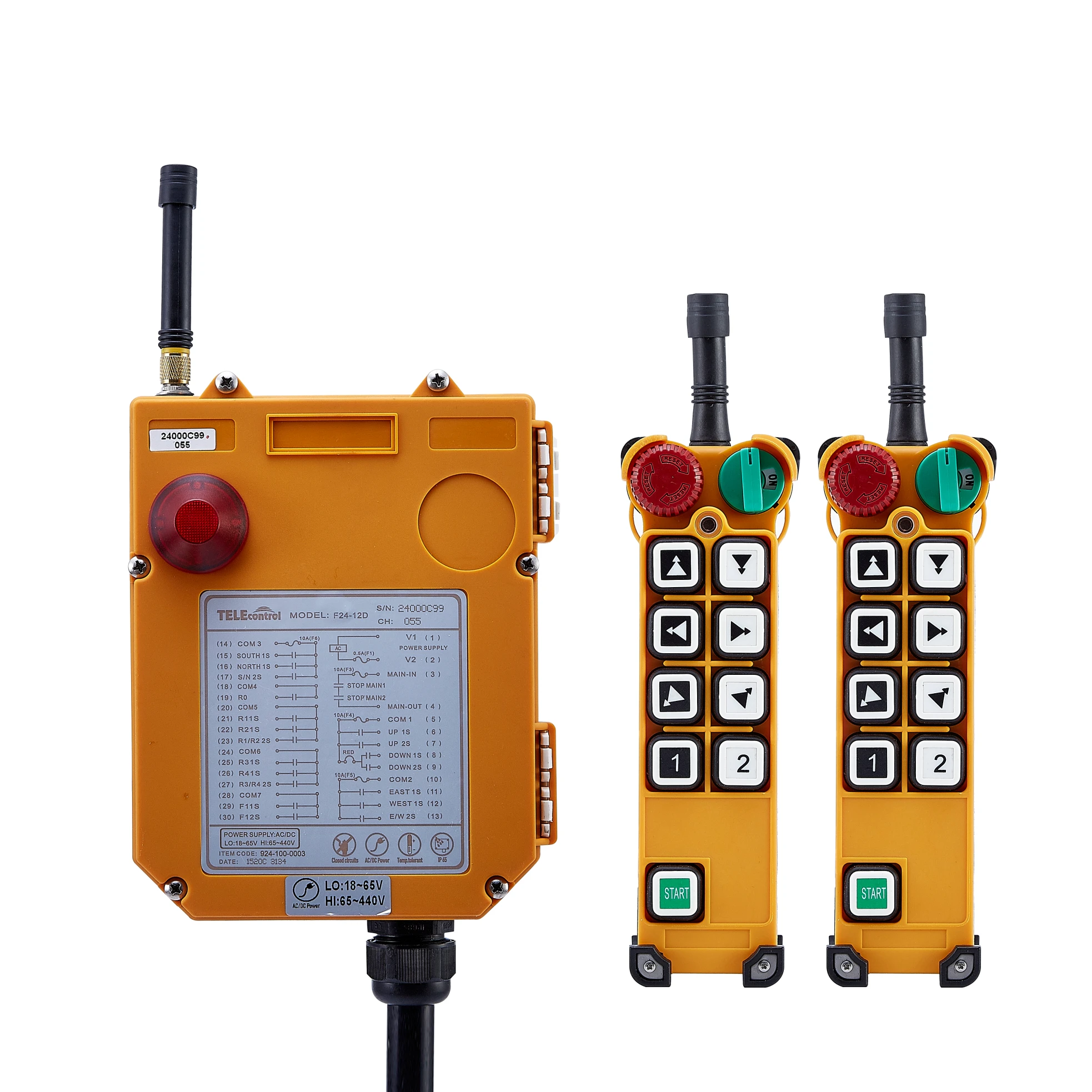 Imagem -03 - Telecontrol-uting F248d Controlador Remoto Industrial Interruptores de Botões de Velocidade Dupla Acdc12v18440v Elevador de Guindaste Atacado