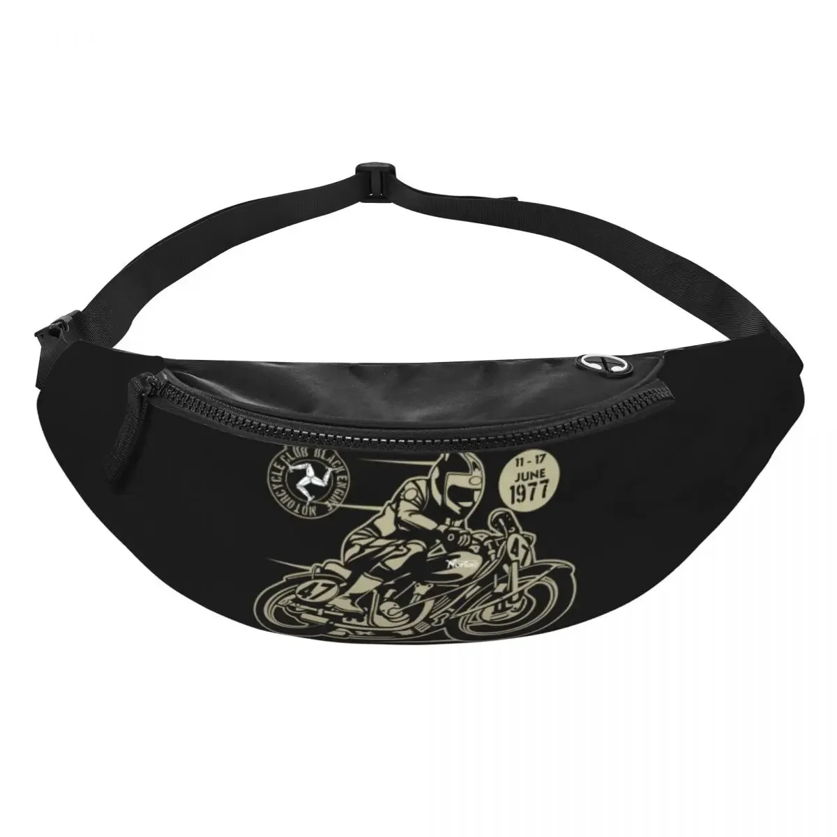 Vintage Isle Of Man TT Races Fanny Pack for Men Women Motorcycle Racer Crossbody Waist Bag Cycling Camping Phone Money Pouch