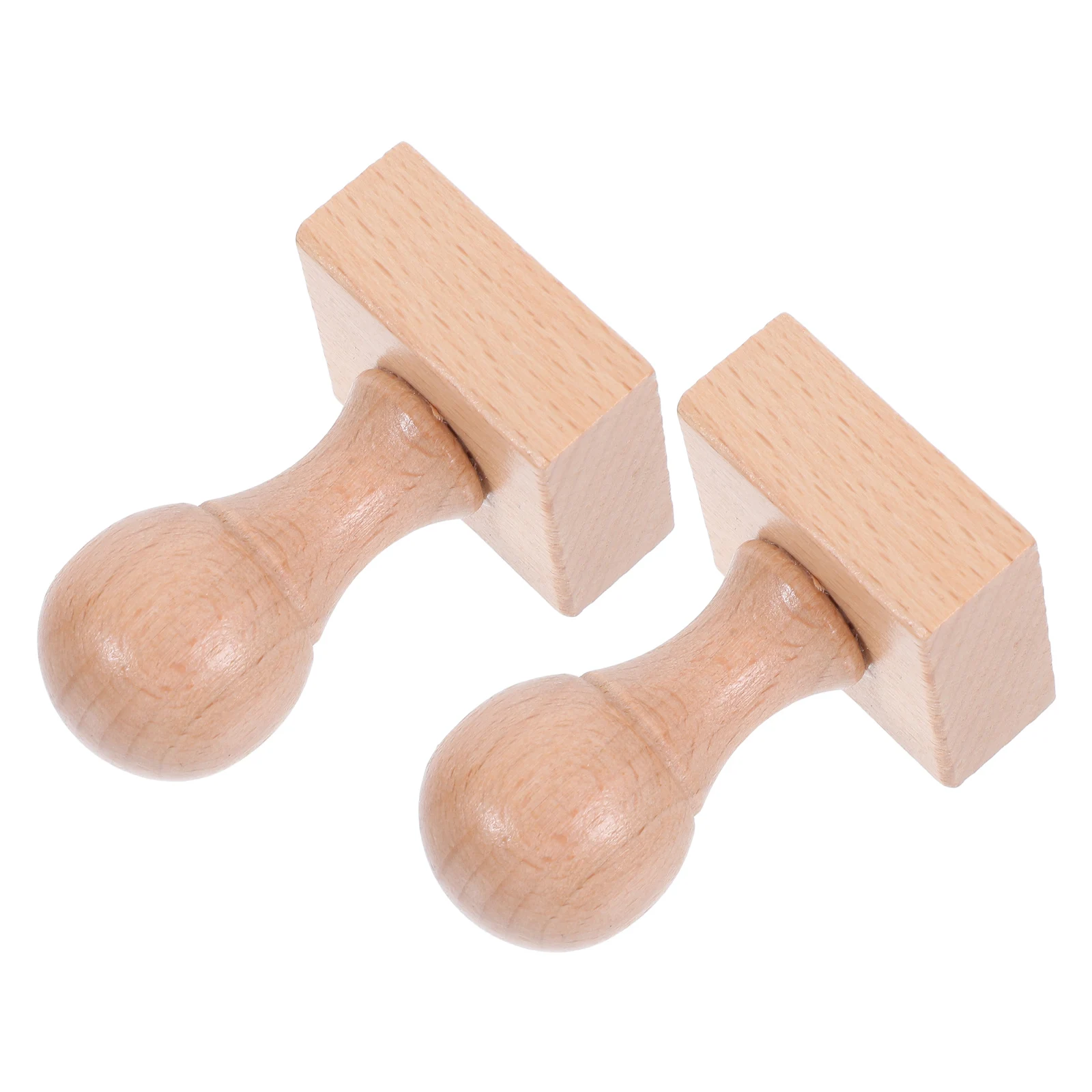 2Pcs Children's Beech Wood Rubber Stamps Creative DIY Wooden Stamp Handle for Scrapbooking Craft Projects Durable Wooden Knobs