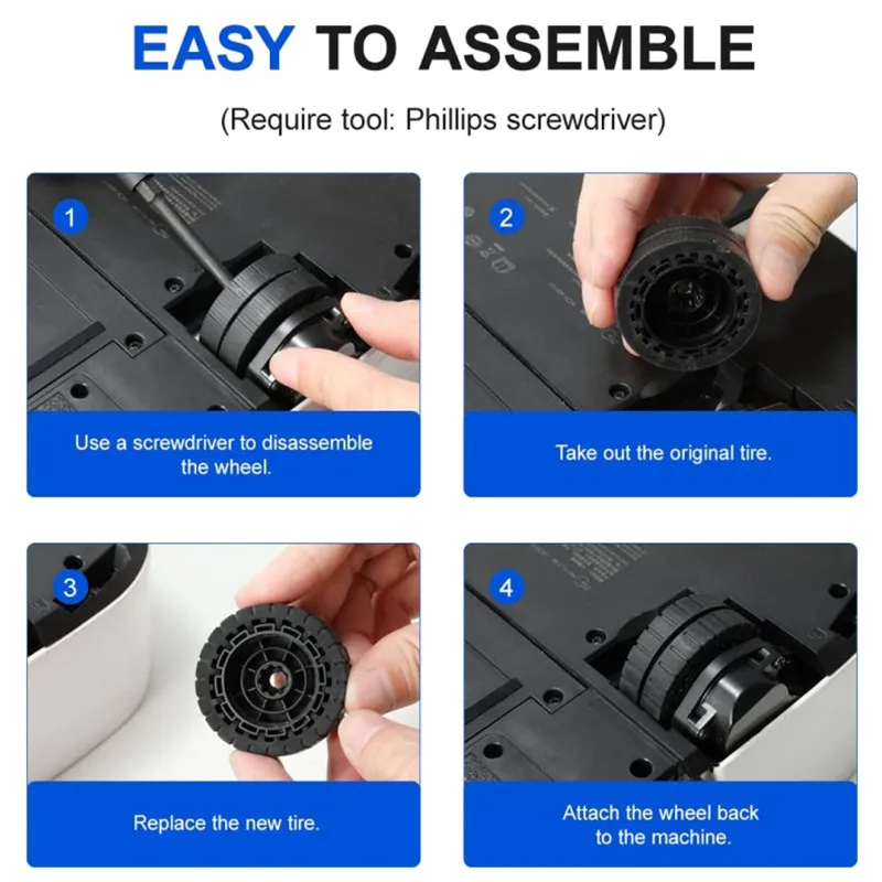 Neumáticos de repuesto para irobot Roomba Braava Jet, ruedas de repuesto para Robot Mop, M6 (6110) (6012) (6112) (6113)