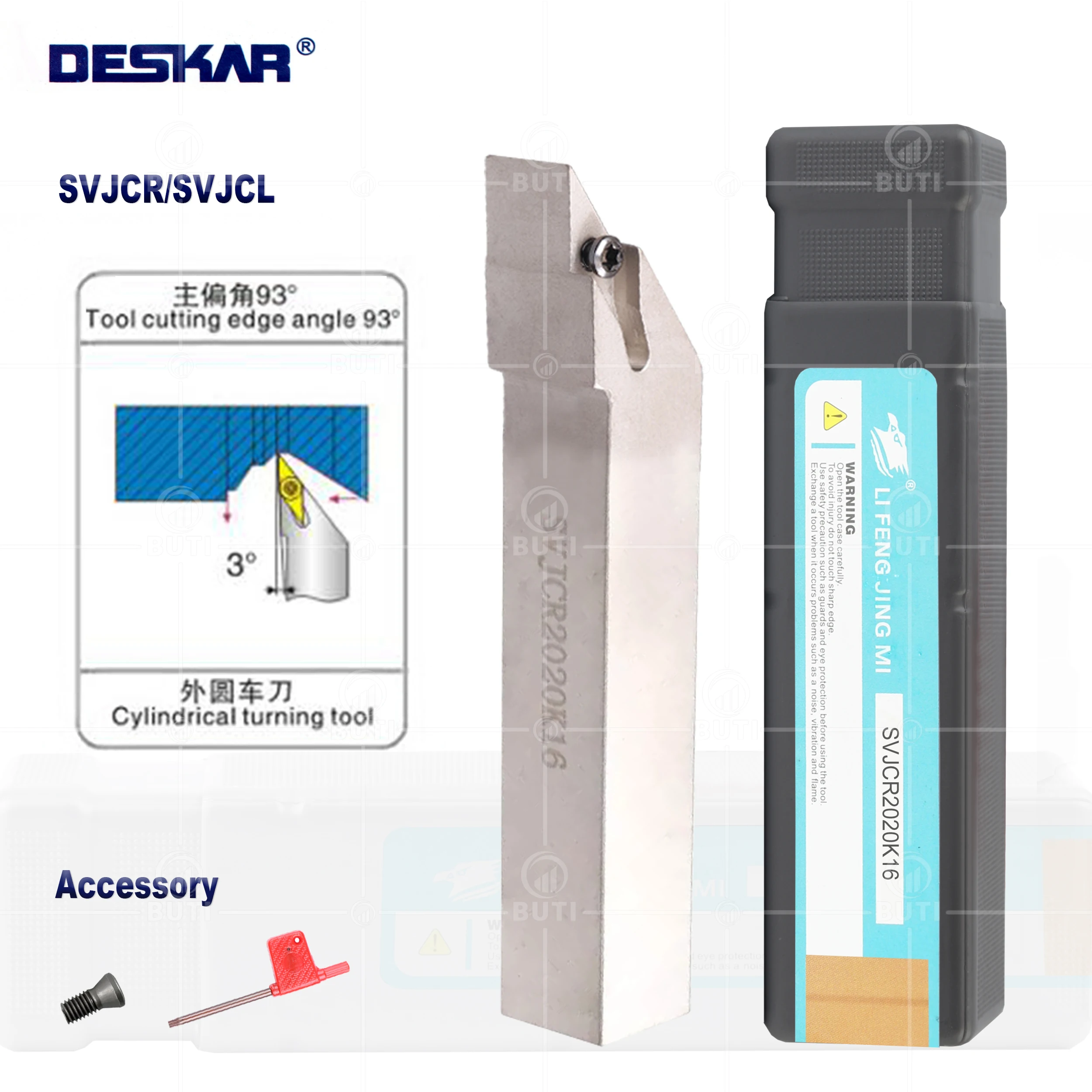 Deskar 100 Original Ferramenta Torno Cnc Svjbr l Svjcr l 1212 1616 2023 2525 Externo Torneamento Ferramenta Titular para Vcmt Vbmt Lâmina de Carboneto