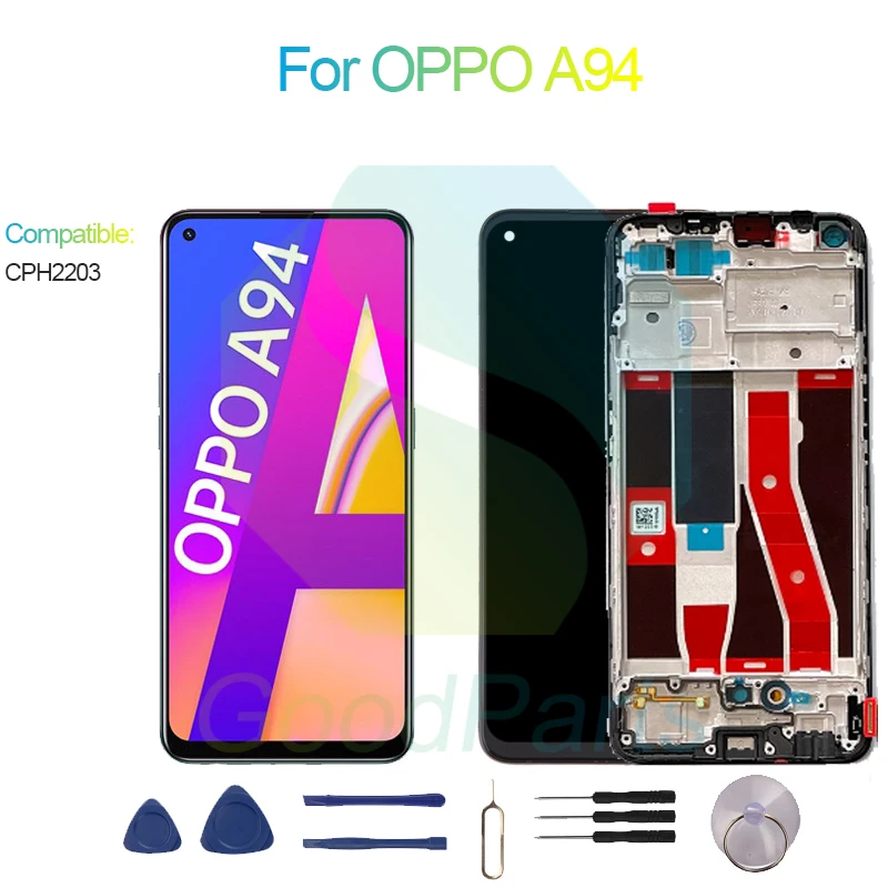 For OPPO A94 Screen Display Replacement 2400*1080 CPH2203 A94 LCD Touch Digitizer