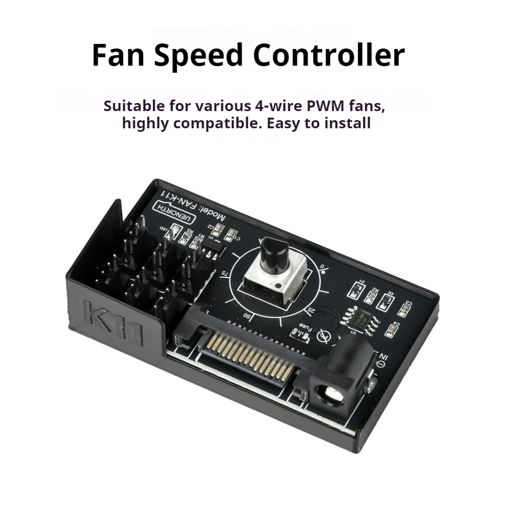 Regolatore di velocità della ventola PWM Regolatore di velocità della ventola SATA su 6 pin per regolatore di velocità della ventola del server NAS Regolatore di controllo HUB della ventola PWM a 6 vie