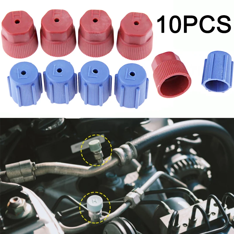 10 peças tampa r134a tampas ac 13mm e 16mm serviço de ar condicionado sistema ac tampas de porta de carregamento para substituição de ar condicionado de carro