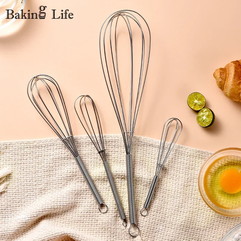 5/7/8/12 Inches Stainless Steel Balloon Wire Whisk Manual Egg Beater Mixer Kitchen Baking Utensil Milk Cream Butter Whisk Mixer