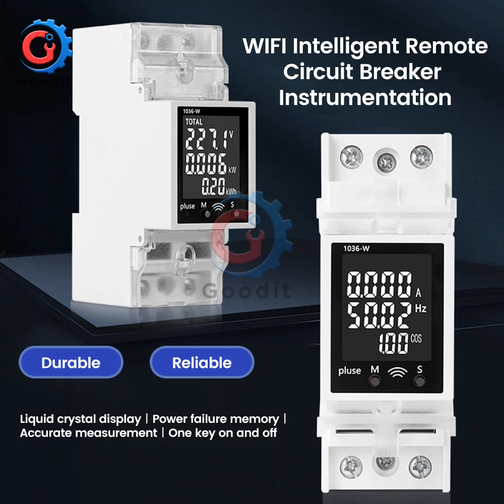 AC Din Rail 35.5mm Voltage Meter AC 85-265V 220V Dual Three Phase Modular Voltmeter Indicator LED Digital Display Detector 63A