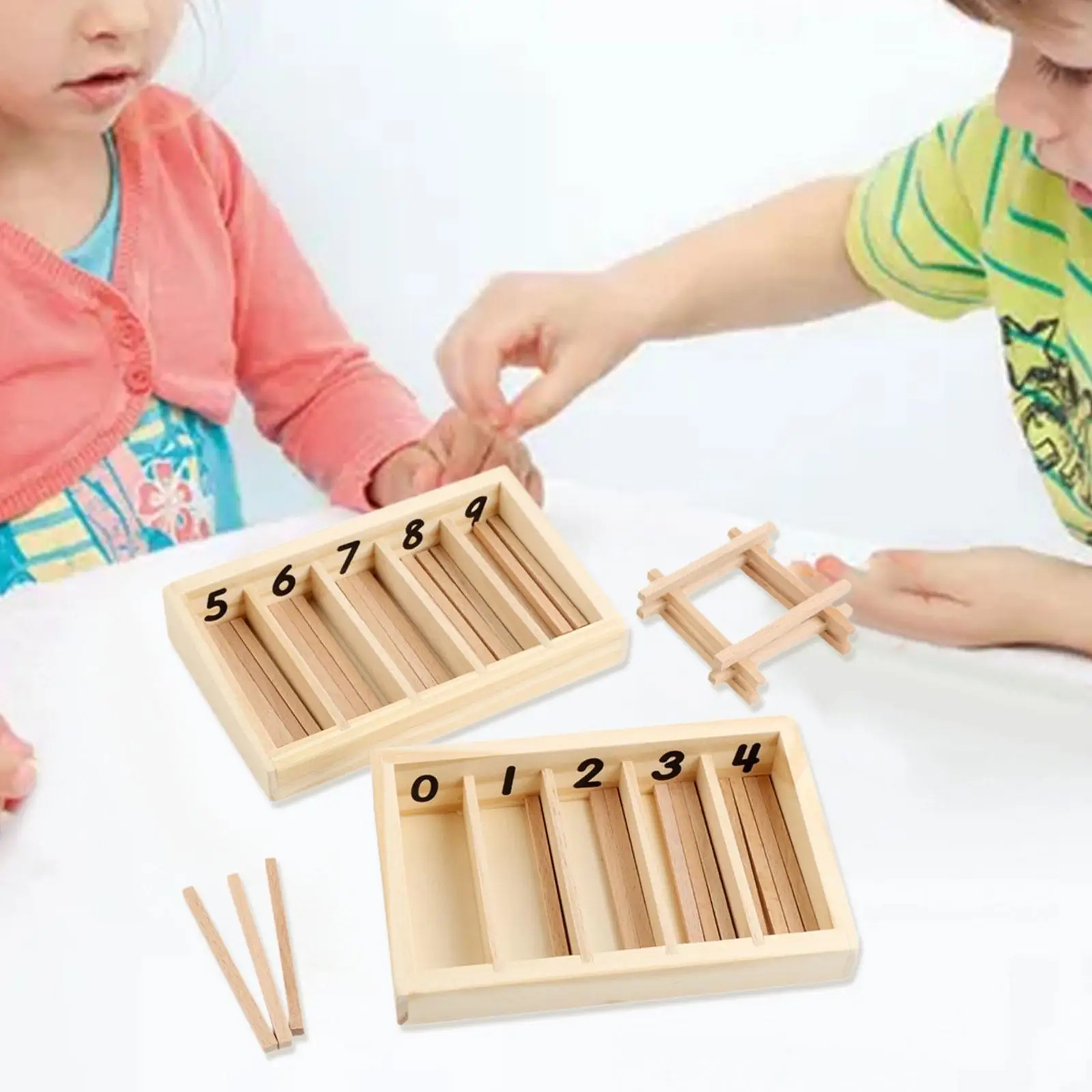 Scatola per mandrini in legno Giocattoli matematici educativi precoci Matematica per ragazzi in età prescolare Ragazze Bambini Forniture per la scuola materna 3 anni