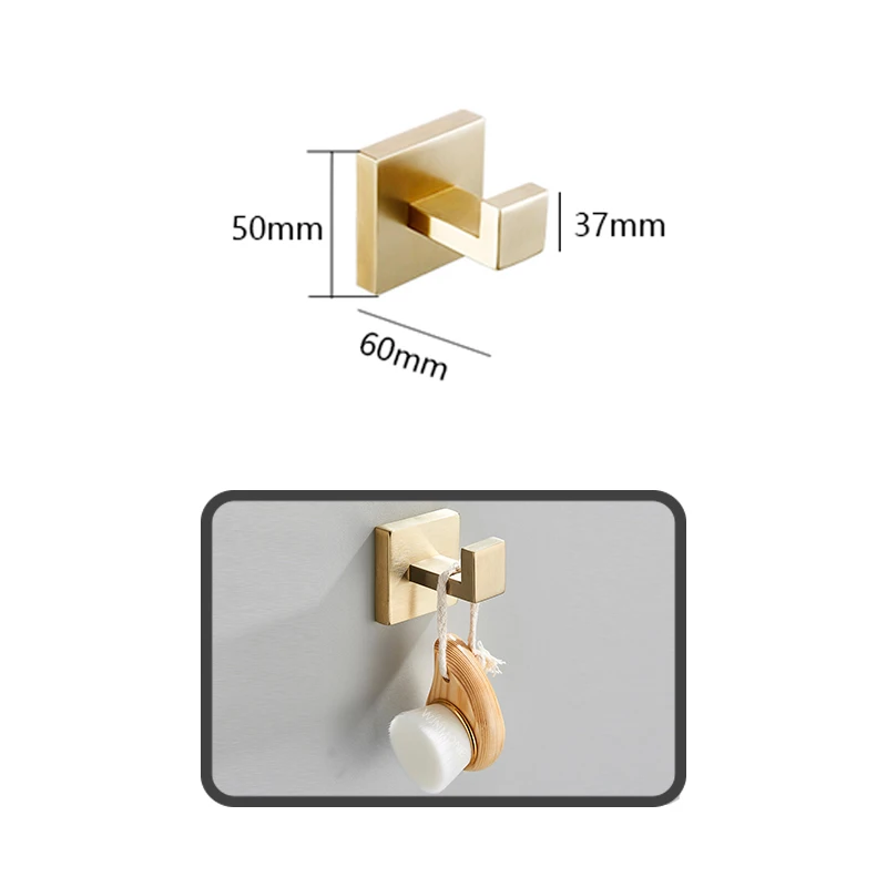 Brushed Gold Hardware Set Bathroom Shelf Towel Bar Rack Robe Hook Toilet Paper Roll Holder Black Bathroom Accessories Kit 4 Pcs