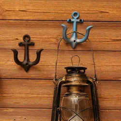 Cast Iron Anchor Double Hooks Bar Cafe Wall Decoration Coat Hook Decorative Key Holder Wall Hanger Minimalist Decor Accessories