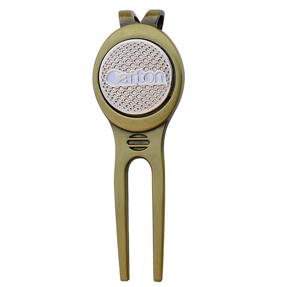 أدوات تدريب الجولف شديدة التحمل باللون الفضي للاعبي الجولف وضع شوكة خضراء علامة الجولف الملعب جولف مذراة الكرة شوكة أداة جولف ديفت #4