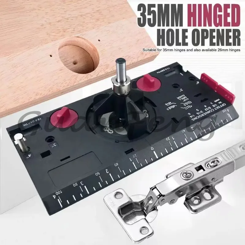 Precision 35‑mm Hinge Hole Opener Locator Jig, Woodworking Cabinet Door Hinge Boring Guide, Door Hinge Installation Auxiliary